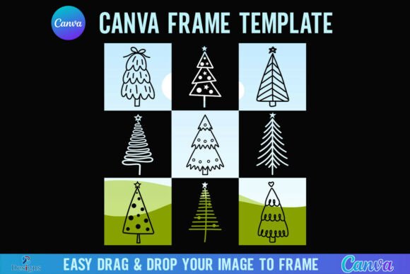 Checkered Christmas Tree Canva Frame