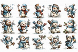 Christmas Whimsical Snowman Clipart Graphic by LibbyWishes · Creative ...