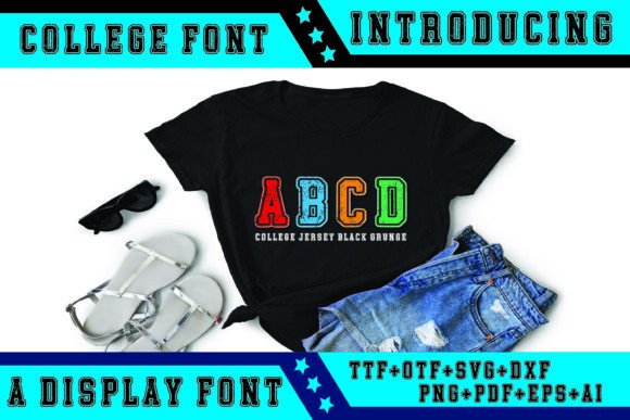 College Jersey Black Grunge Font - Preview 3