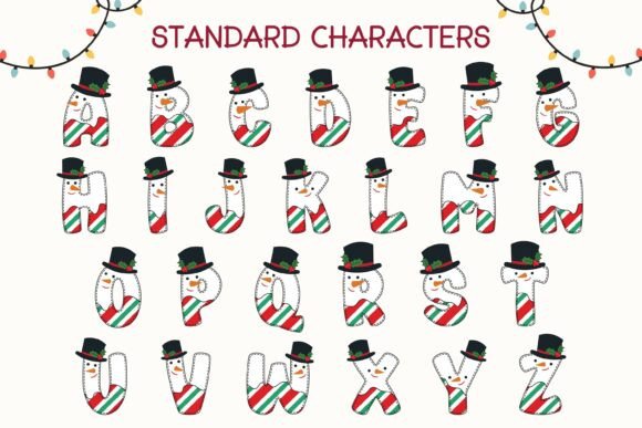 Cool Snowman Font PNG with transparent background - Preview 1