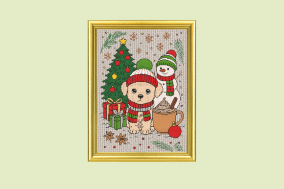 Cozy Christmas Puppy Scene