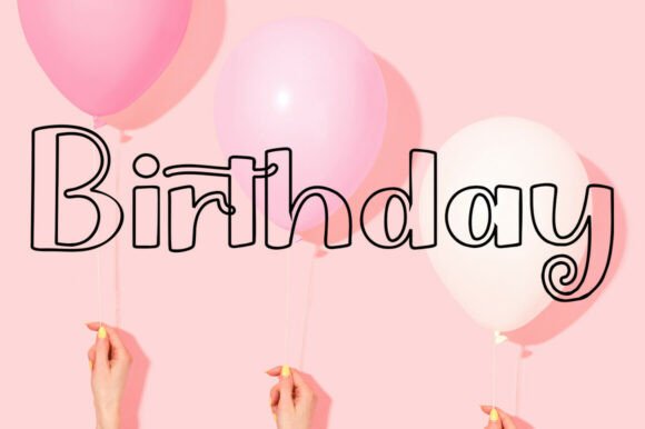 Curly Pop Font PNG with transparent background - Preview 1