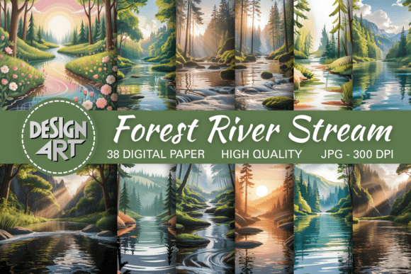 Preview of Forest River Stream Backdrop digital backdrop