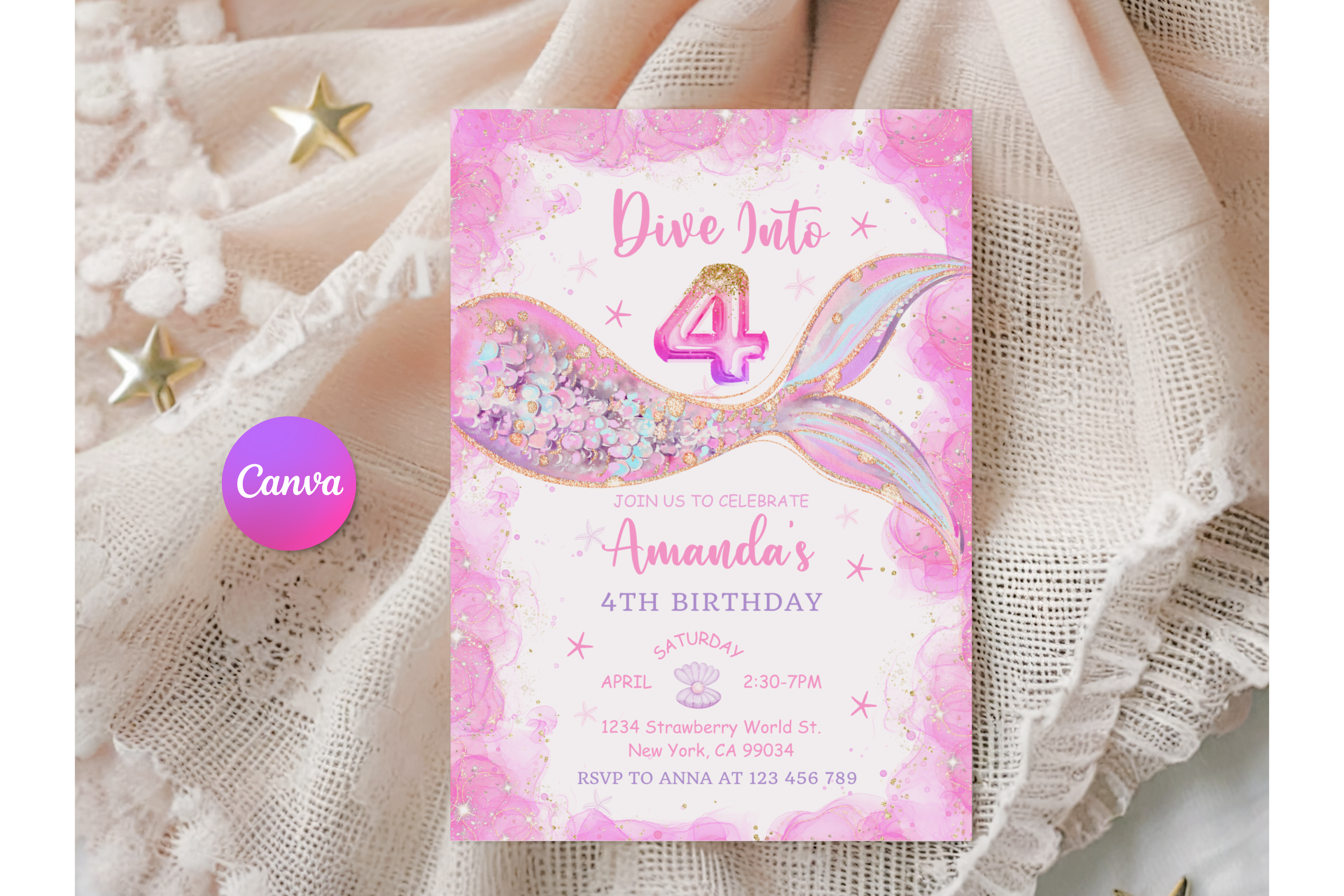 Mermaid Birthday Invitation Birthday Can