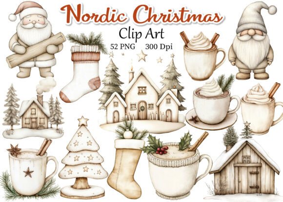 Nordic Christmas Clipart Graphics