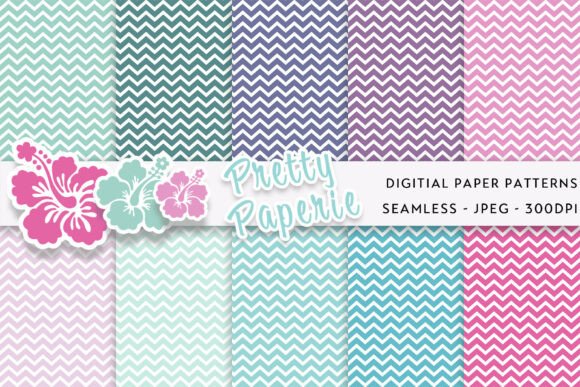 Pastel Chevron Digital Patterns