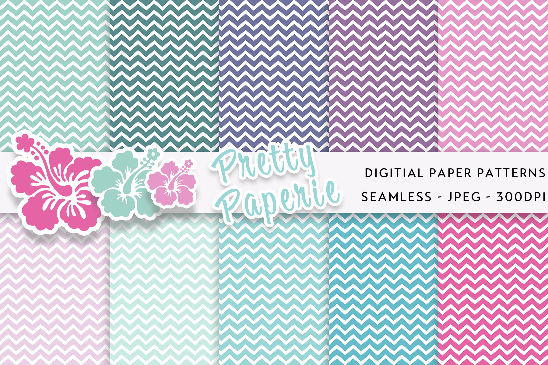 Pastel Chevron Digital Patterns