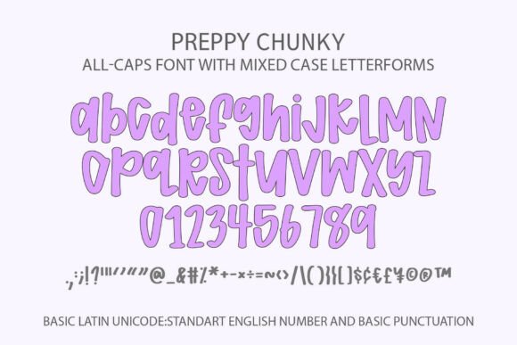Preppy Chunky Font PNG with transparent background - Preview 1