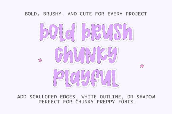 Preppy Chunky Font PNG with transparent background - Preview 2