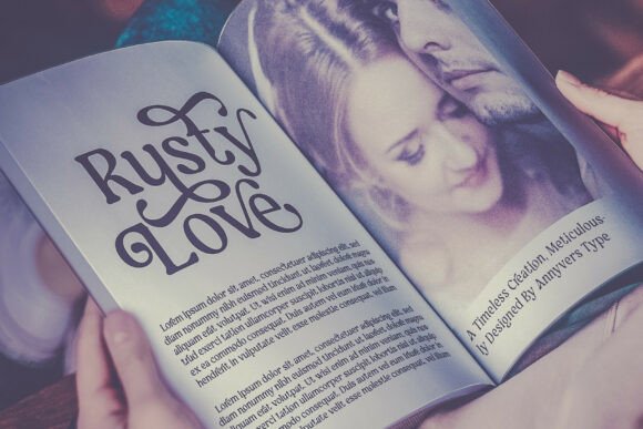 Rusty Love Font PNG with transparent background - Preview 3