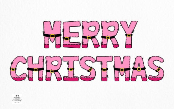 Santa Ho Ho Ho Pink Font PNG with transparent background - Preview 1