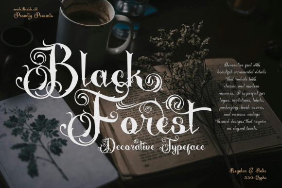 Black Forrest Decorative Font By madeDeduk