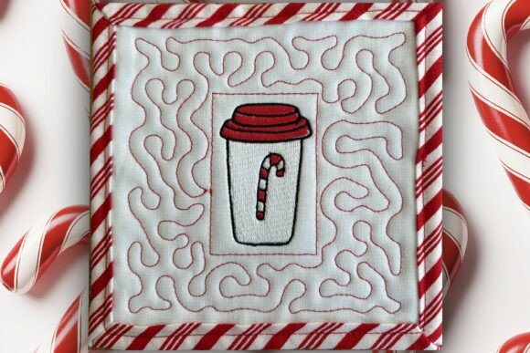 Candy Cane Coaster - Coffee/Cocoa