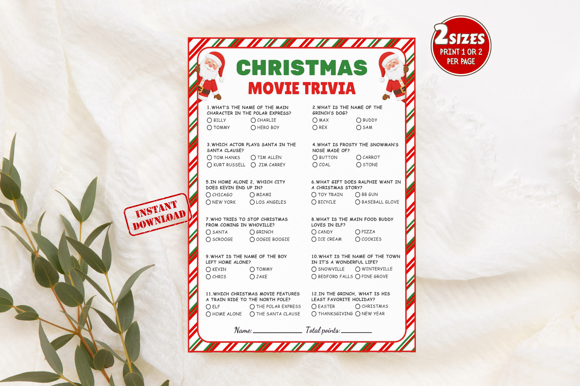 Christmas Movie Trivia Game Xmas Movies