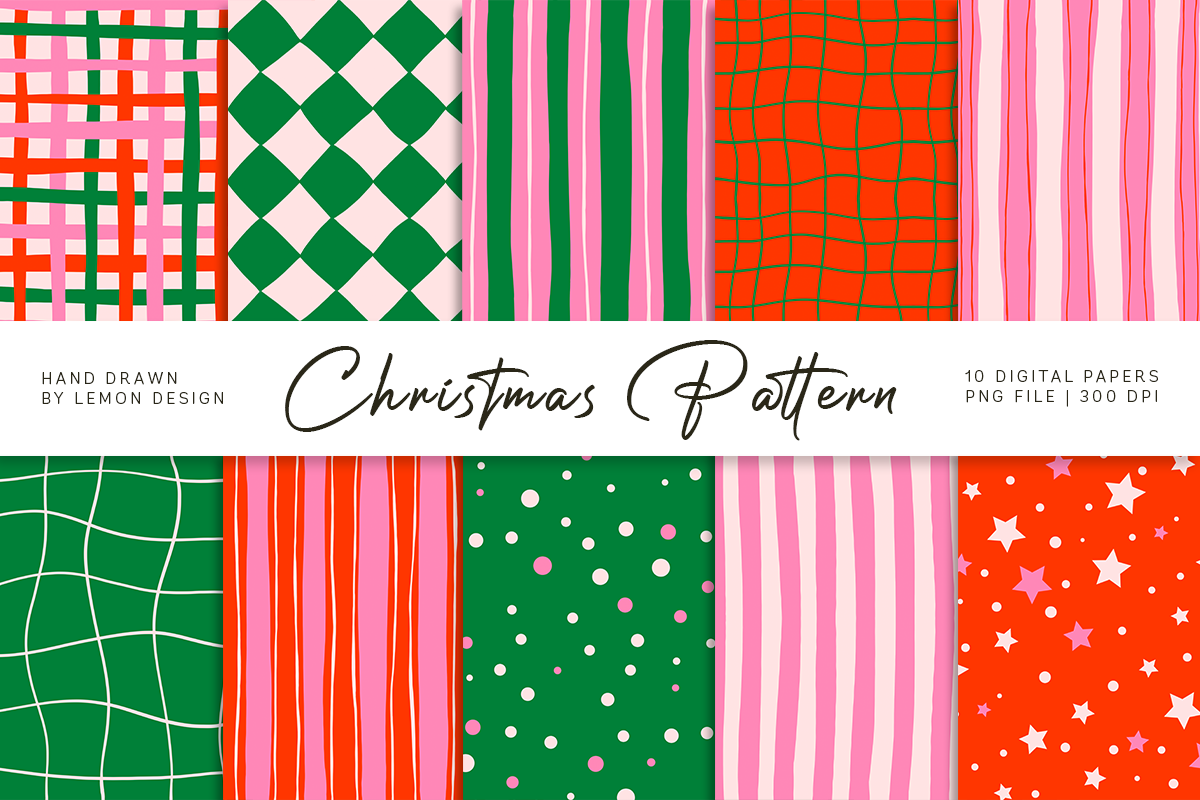 Christmas Seamless Pattern PNG Bundle