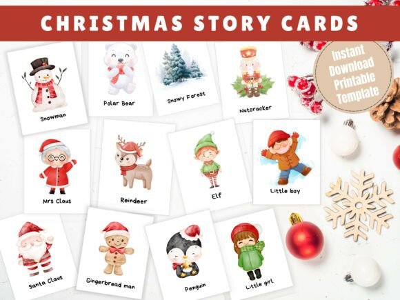 Christmas Story Telling Card for Kids