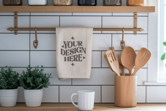 Christmas Kitchen Towel Mockup