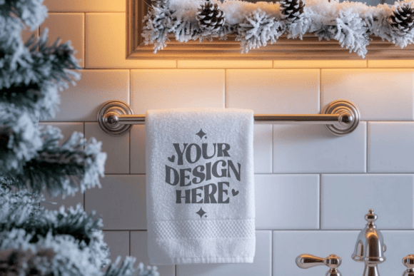 Christmas Kitchen Towel Mockup