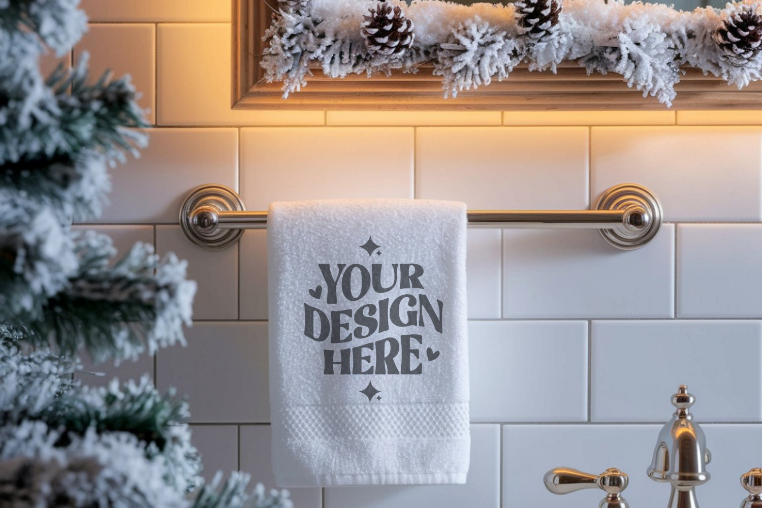 Christmas Kitchen Towel Mockup