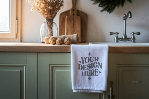 Christmas Kitchen Towel Mockup