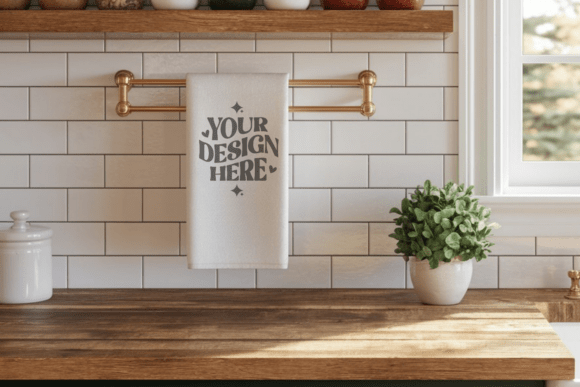 Christmas Kitchen Towel Mockup
