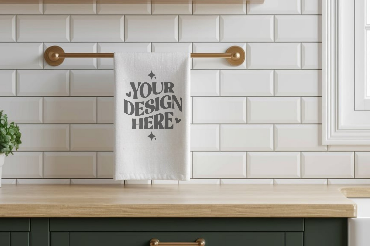 Christmas Kitchen Towel Mockup