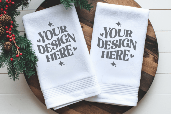 Christmas Kitchen Towel Mockup