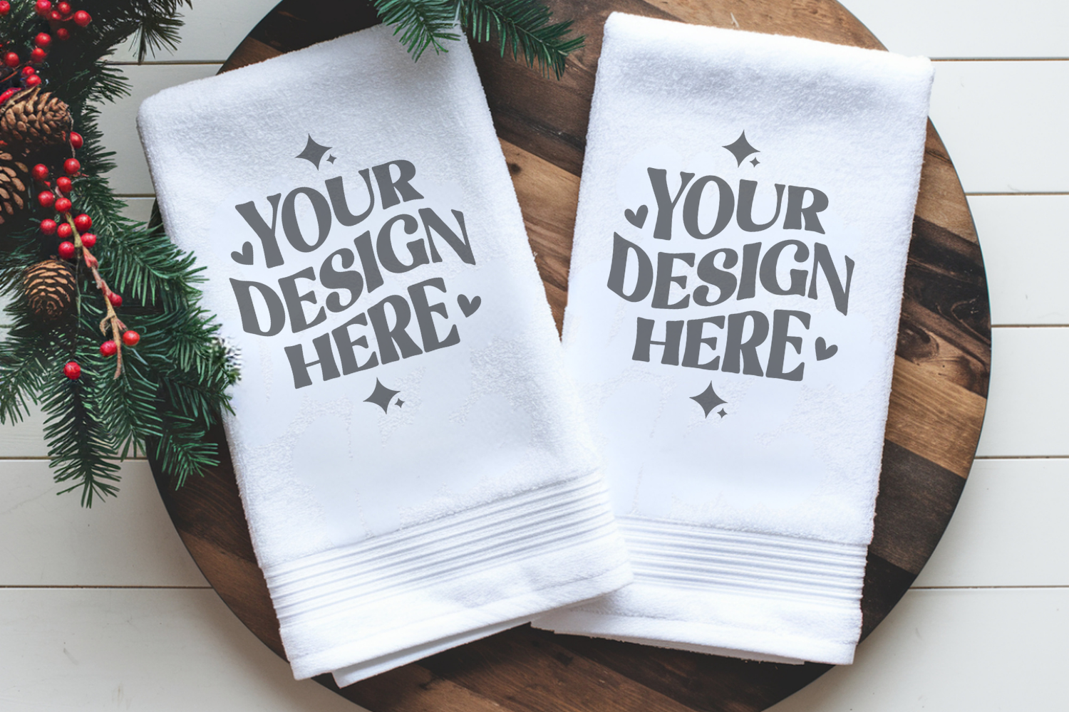 Christmas Kitchen Towel Mockup