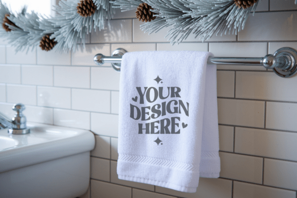 Christmas Kitchen Towel Mockup