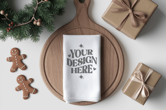 Christmas Kitchen Towel Mockup