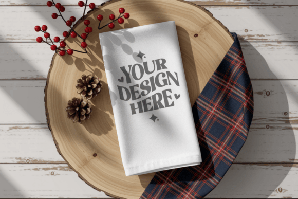 Christmas Kitchen Towel Mockup