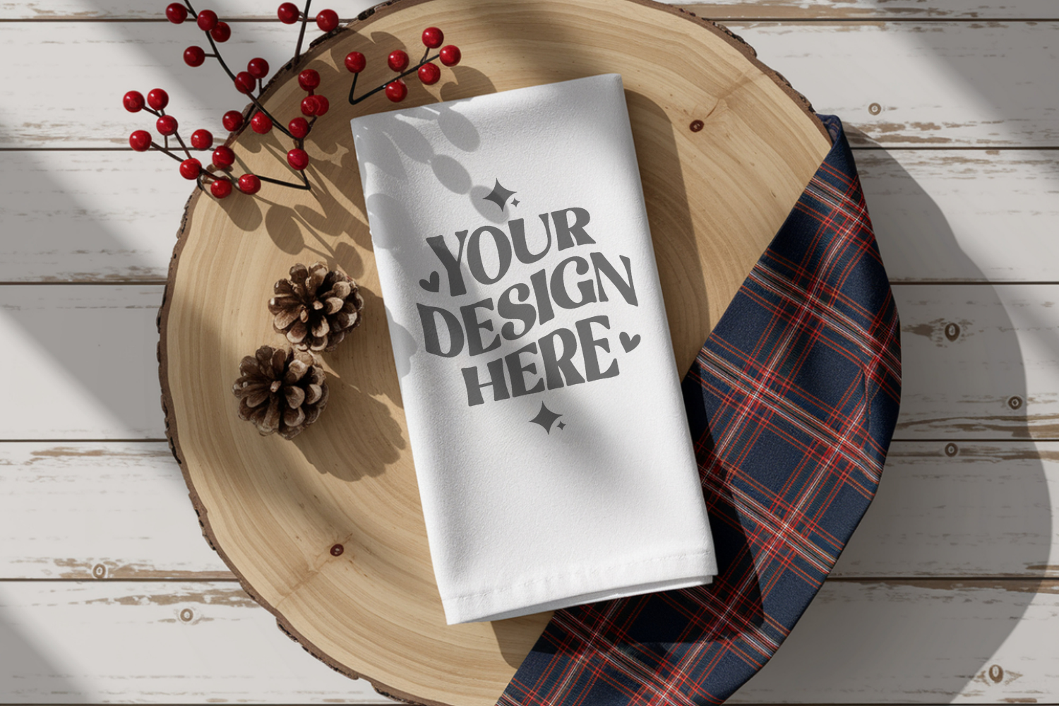 Christmas Kitchen Towel Mockup