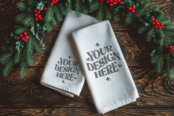 Christmas Kitchen Towel Mockup
