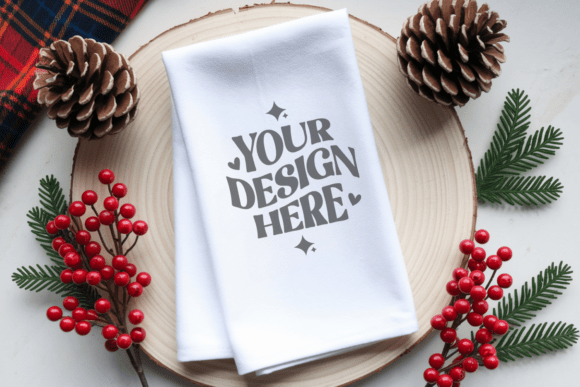 Christmas Kitchen Towel Mockup