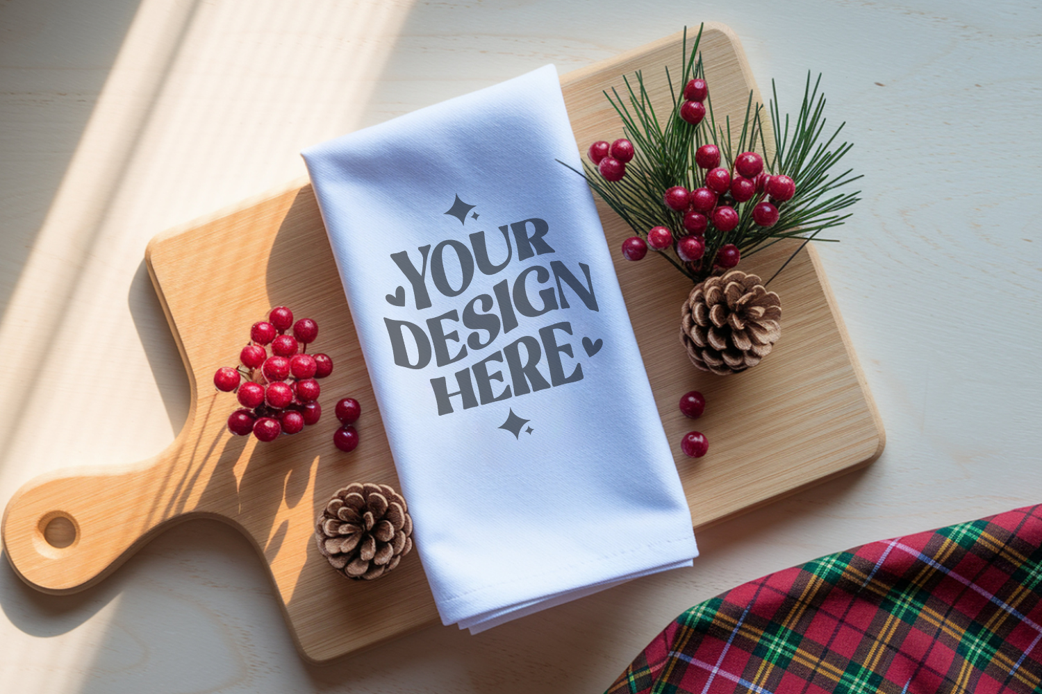 Christmas Kitchen Towel Mockup