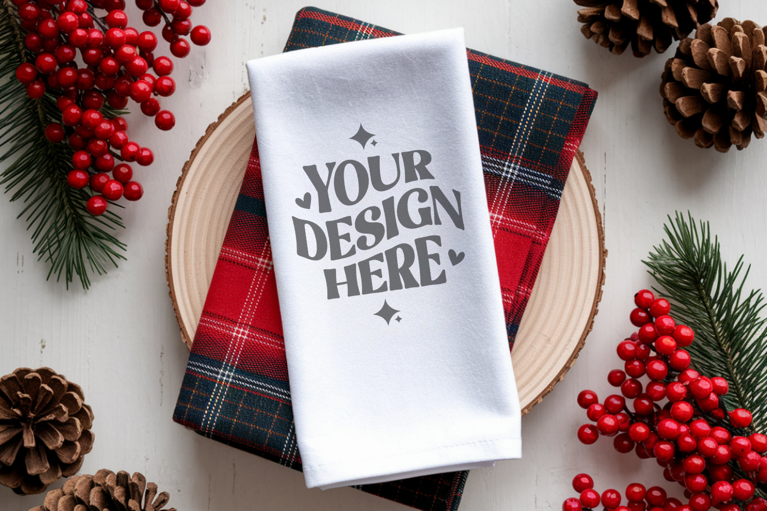 Christmas Kitchen Towel Mockup