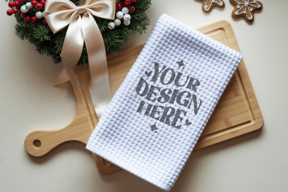 Christmas Kitchen Towel Mockup