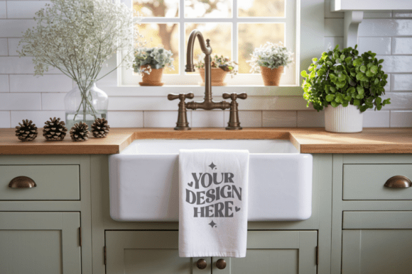 Christmas Kitchen Towel Mockup