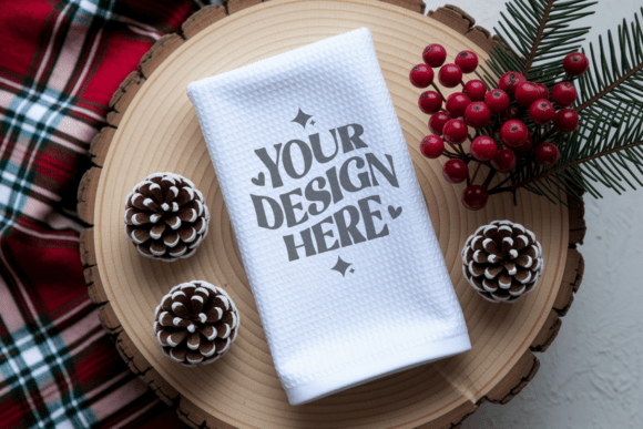 Christmas Kitchen Towel Mockup