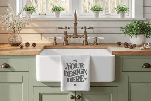 Christmas Kitchen Towel Mockup