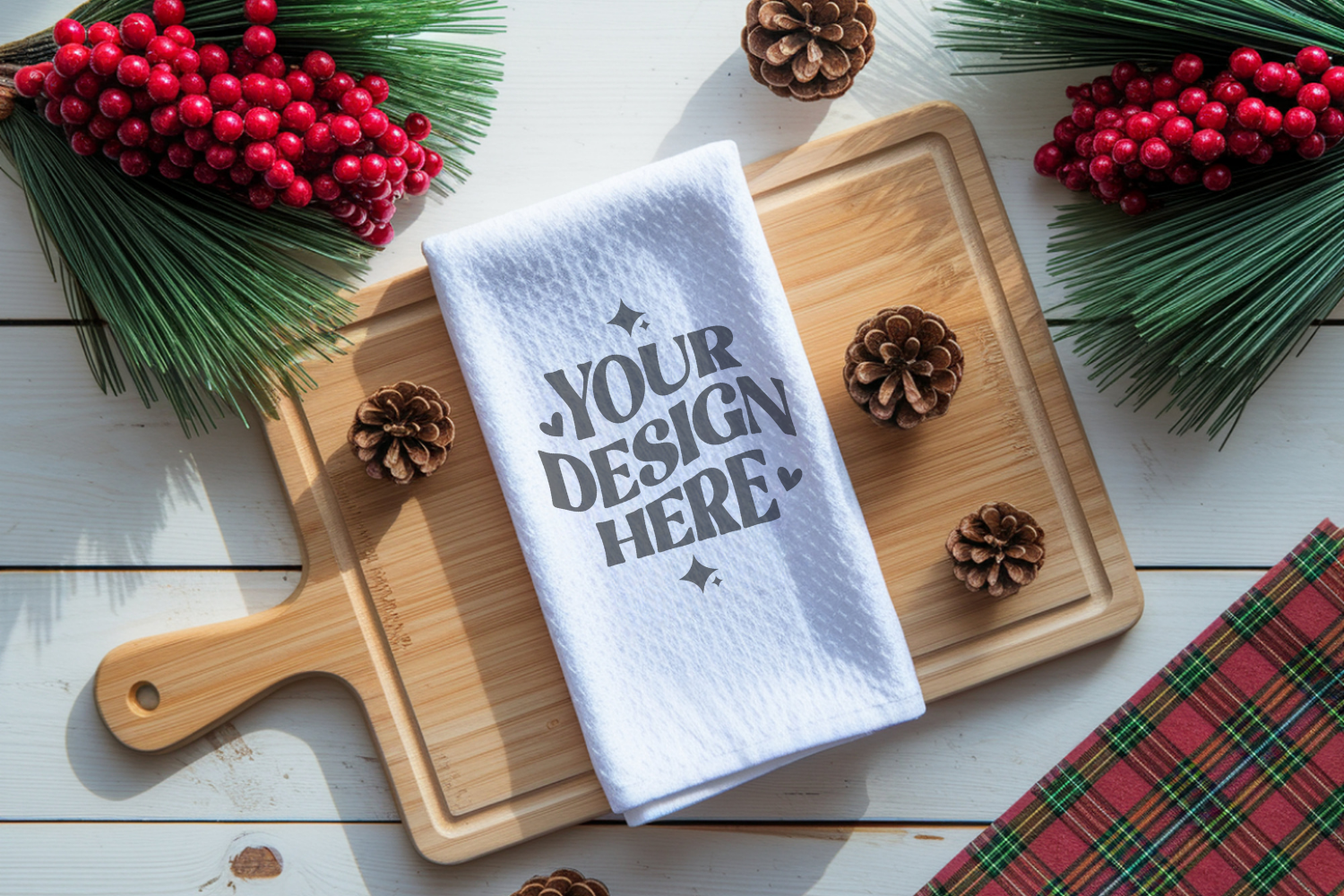 Christmas Kitchen Towel Mockup