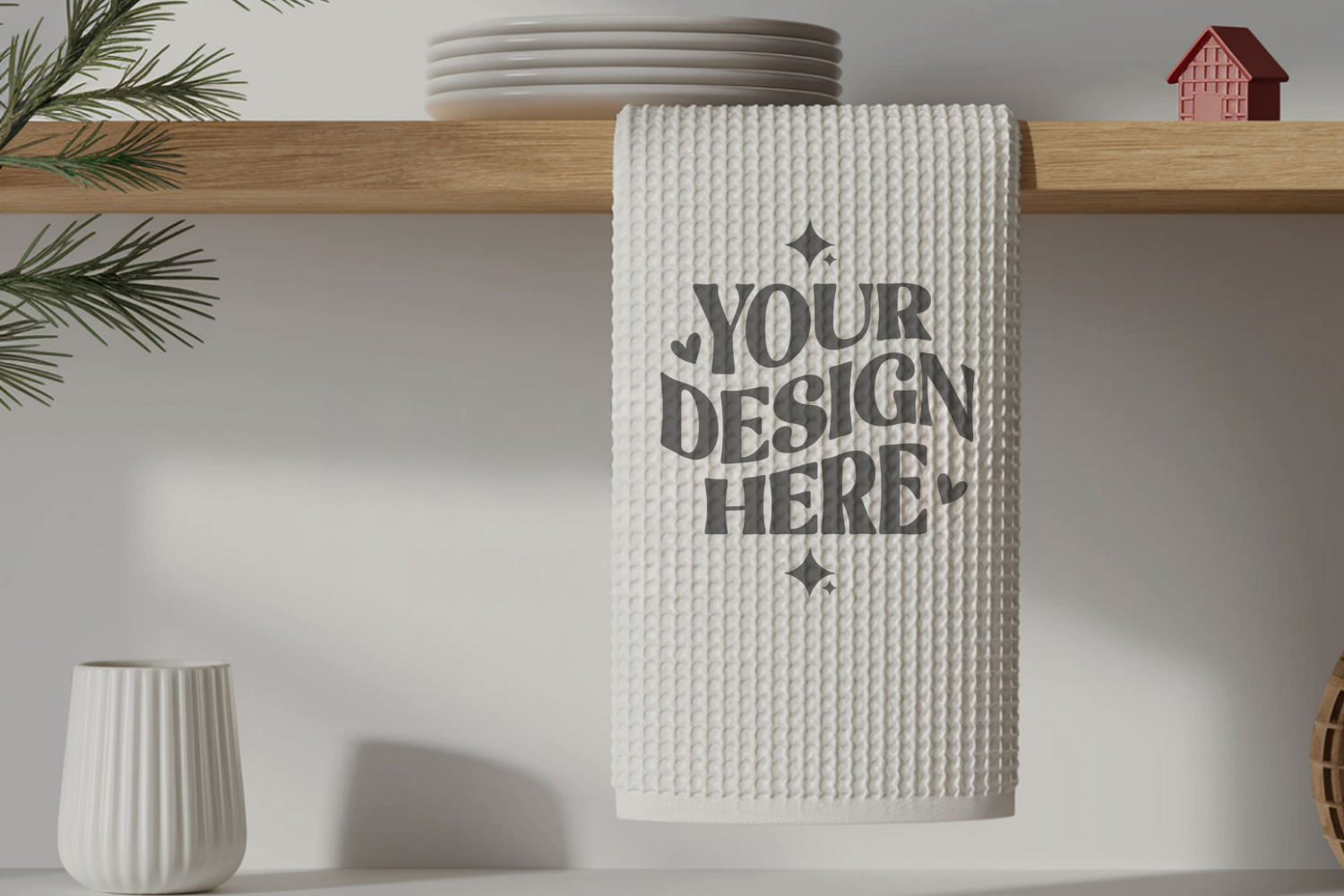 Christmas Kitchen Towel Mockup