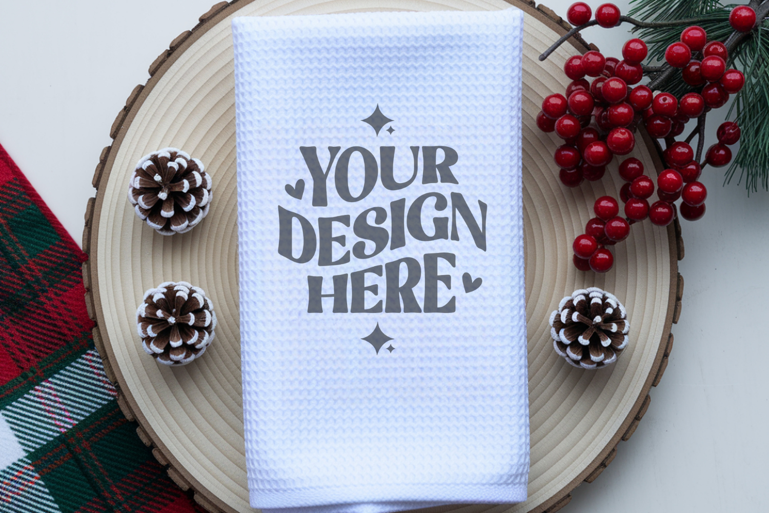 Christmas Kitchen Towel Mockup