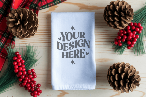 Christmas Kitchen Towel Mockup
