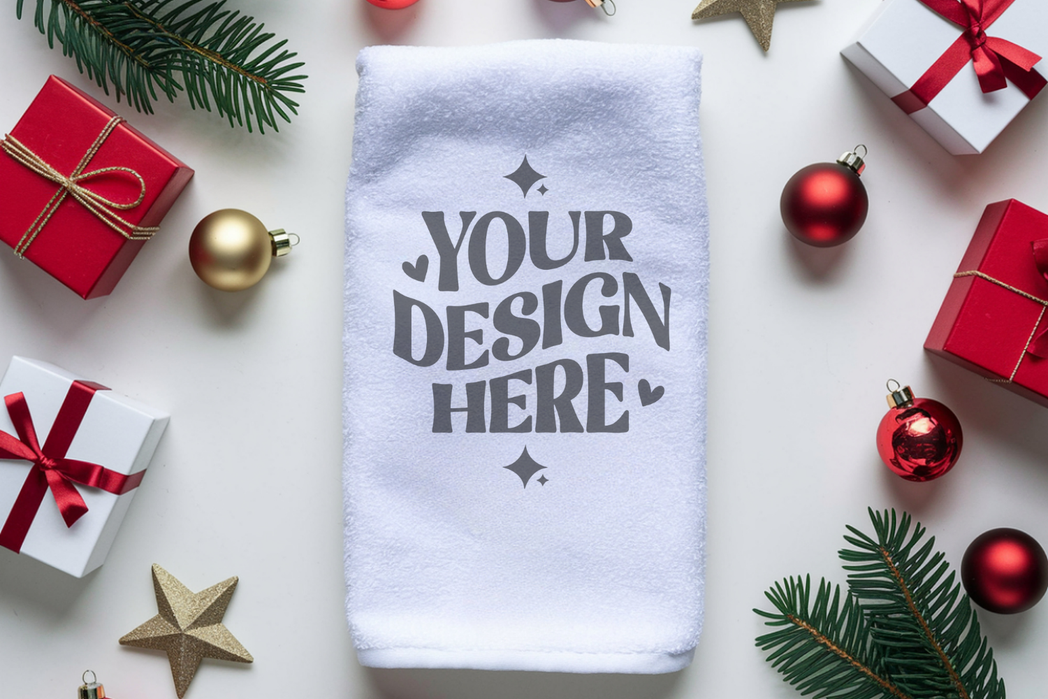 Christmas Kitchen Towel Mockup