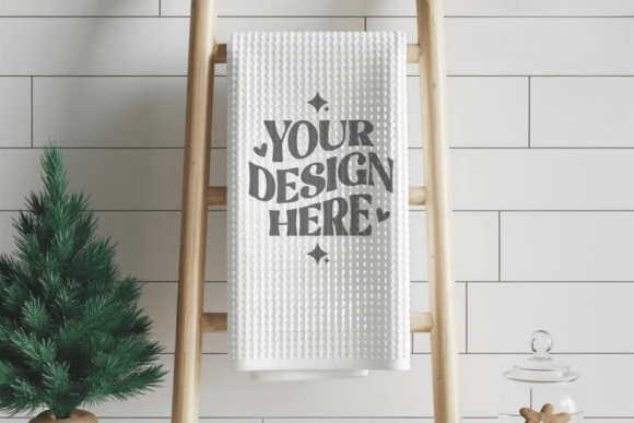 Christmas Kitchen Towel Mockup