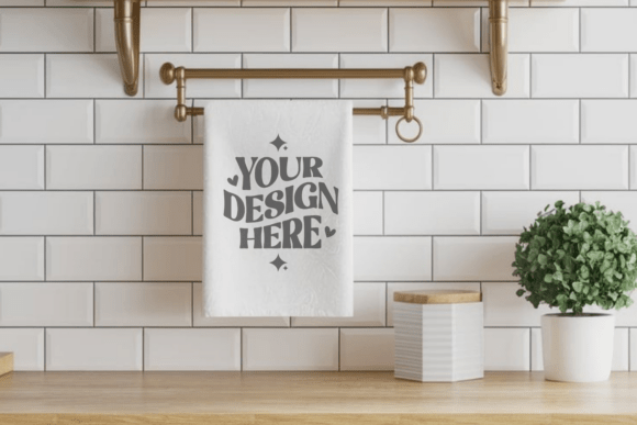 Christmas Kitchen Towel Mockup
