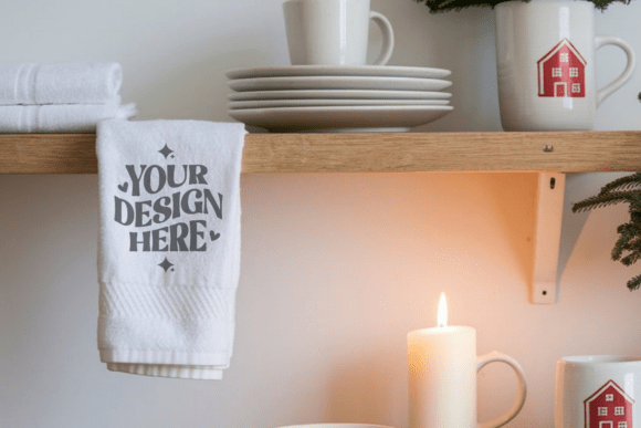 Christmas Kitchen Towel Mockup