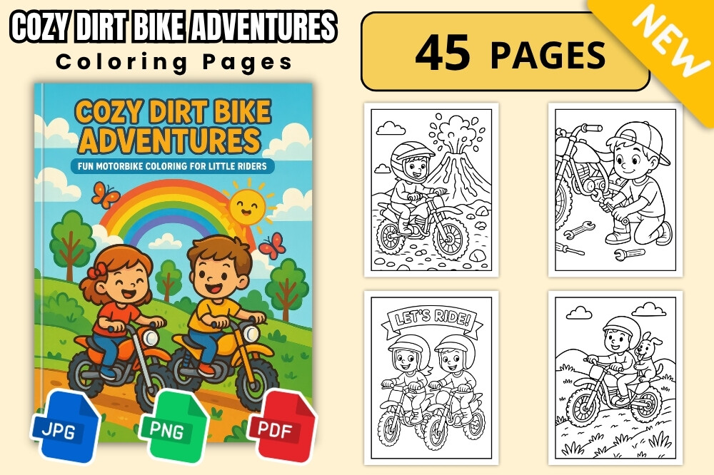 Cozy Dirt Bike Adventures Coloring Fun