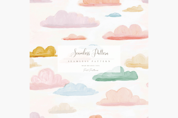 Dreamy Pastel Cloud Seamless Pattern PNG for Kids Room Decor